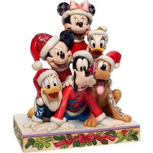 Enesco Jim Shore Disney Traditions Christmas Mickey Mouse and Friends Figurine